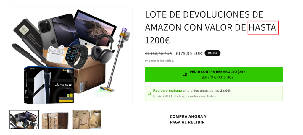 lotes devoluciones amazon estafa